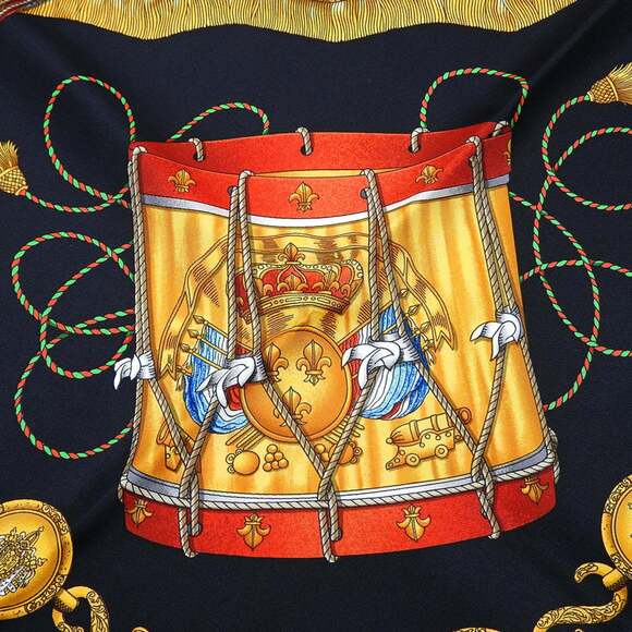 HERMES Authentic Black Silk Scarf - Picture 8 of 11